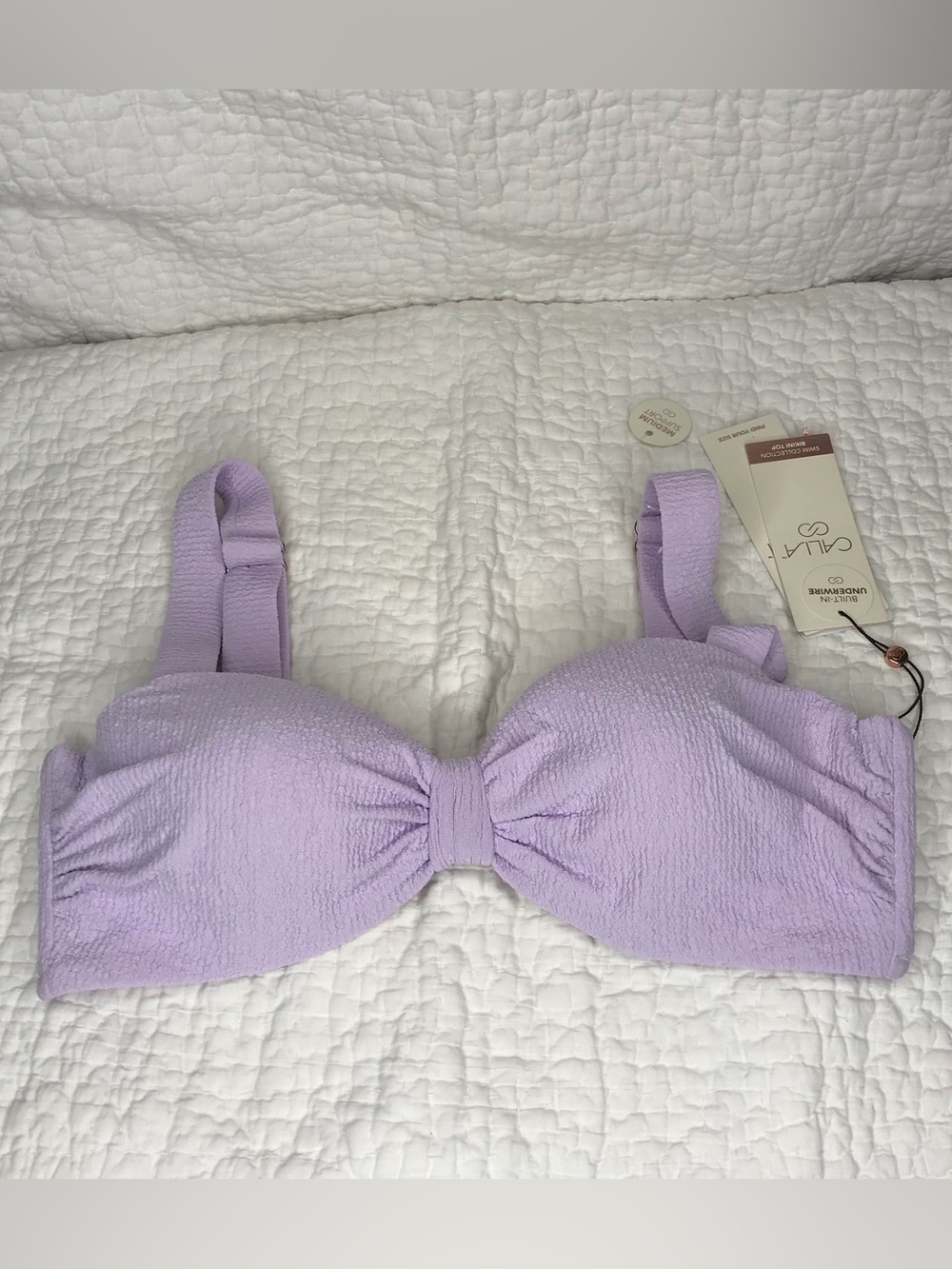 CALIA by Carrie Underwood Lilac Textured  Bikini Top Size Medium